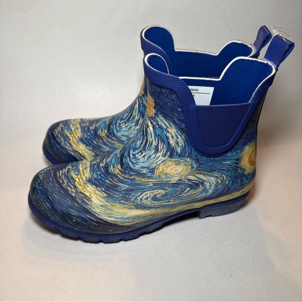 Galleria Van Gogh Starry Night Women’s Rain Boots Sz 6 NWOT